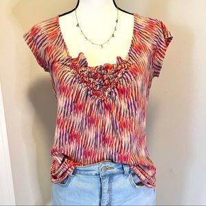 multicolor vneck tshirt